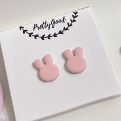 Pastel Bunny Studs - Handcrafted In 🇸🇬, Cute Kawaii Minimalist Earrings Studs, Small Chic Trendy Gift for Her