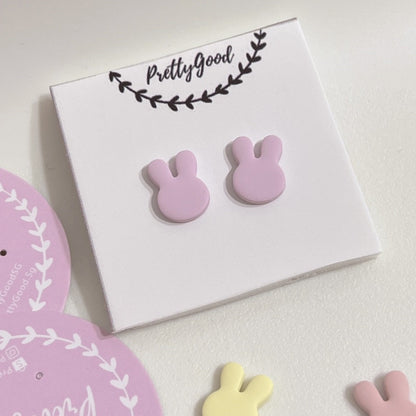 Pastel Bunny Studs - Handcrafted In 🇸🇬, Cute Kawaii Minimalist Earrings Studs, Small Chic Trendy Gift for Her