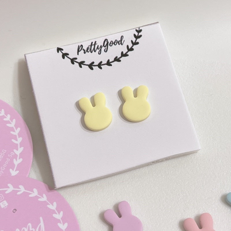 Pastel Bunny Studs - Handcrafted In 🇸🇬, Cute Kawaii Minimalist Earrings Studs, Small Chic Trendy Gift for Her
