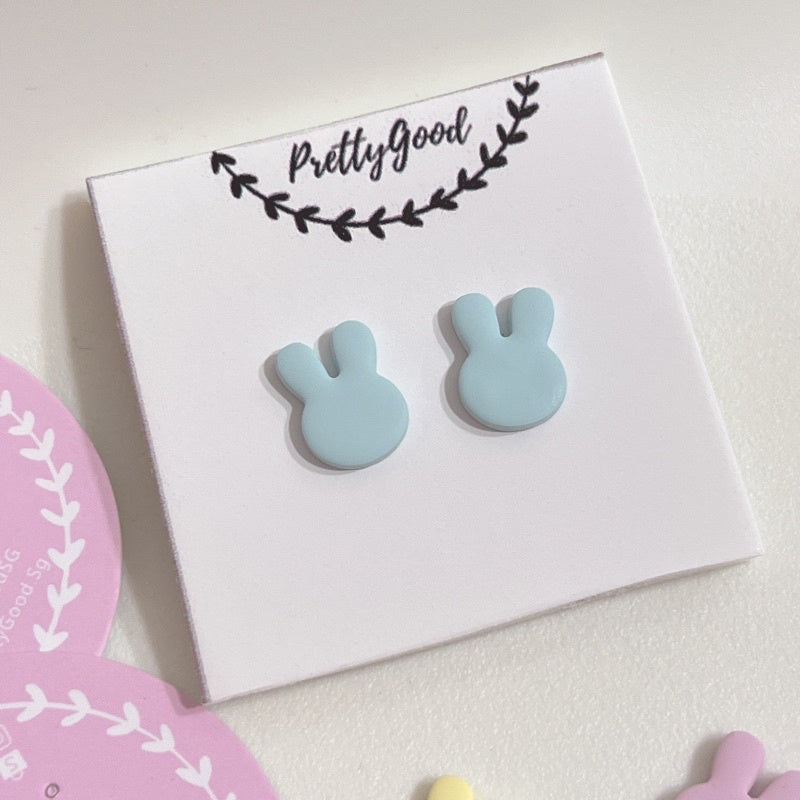 Pastel Bunny Studs - Handcrafted In 🇸🇬, Cute Kawaii Minimalist Earrings Studs, Small Chic Trendy Gift for Her